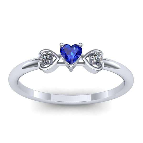 Inel de logodna cu safir inima