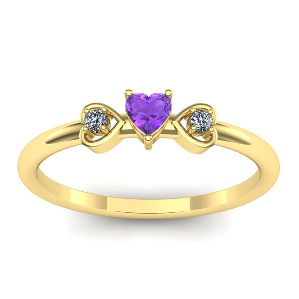 Inel de logodna cu ametist inima