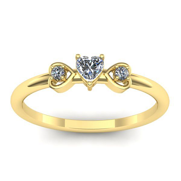 Inel cu safir alb inima