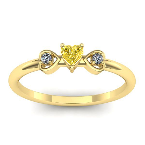 Inel de logodna cu safir galben inima