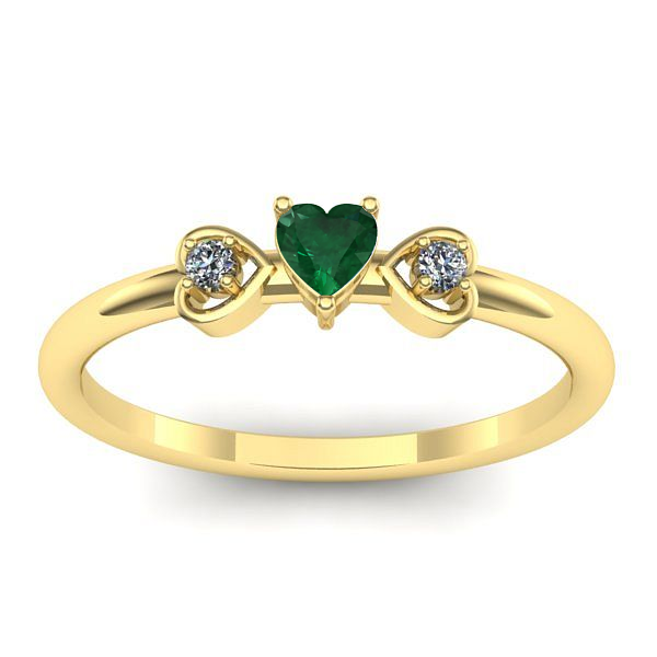 Inel de logodna cu smarald inima