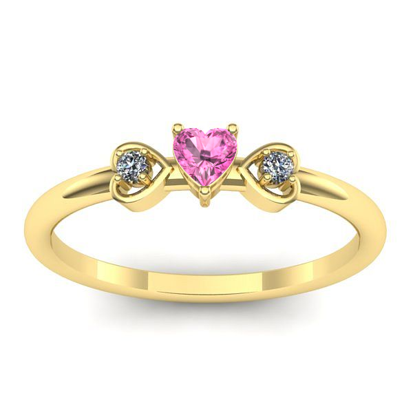 Inel de logodna cu safir roz inima