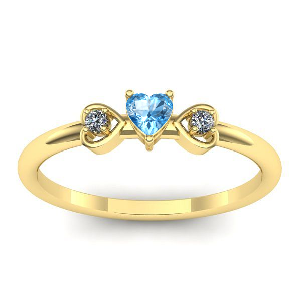 Inel logodna cu topaz blue inima