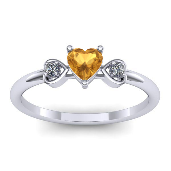 Inel cu citrin inima