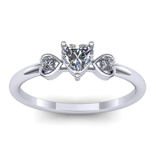 Inel logodna cu diamant inima