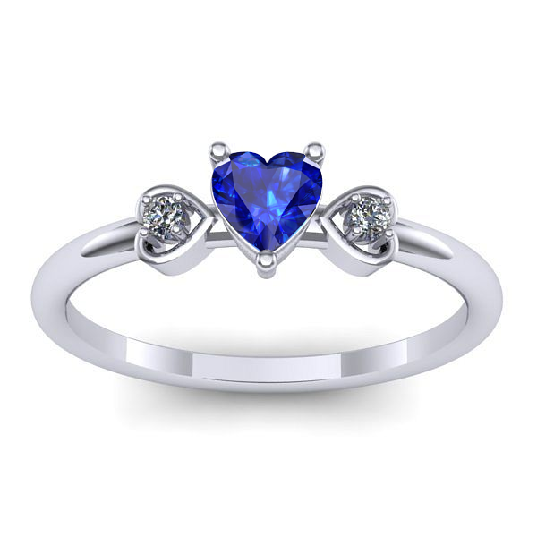 Inel de logodna cu safir inima