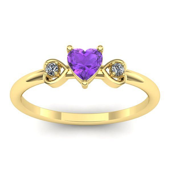 Inel de logodna cu ametist inima
