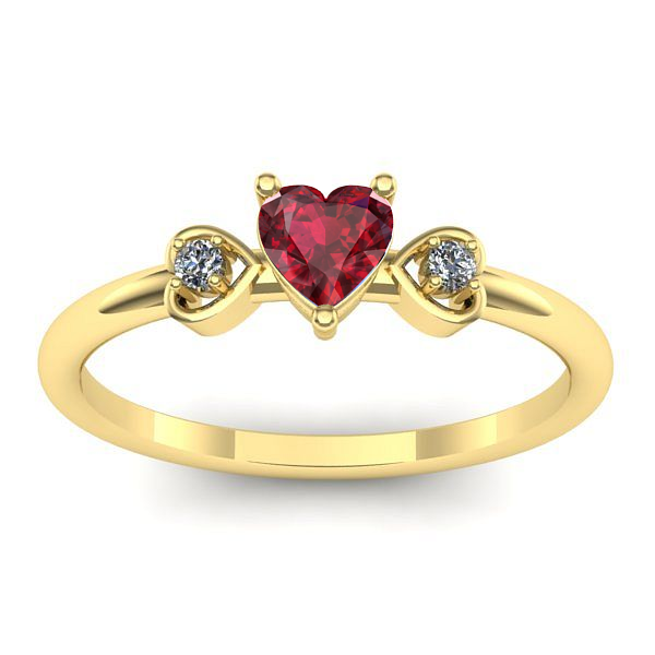 Inel logodna cu rubin inima