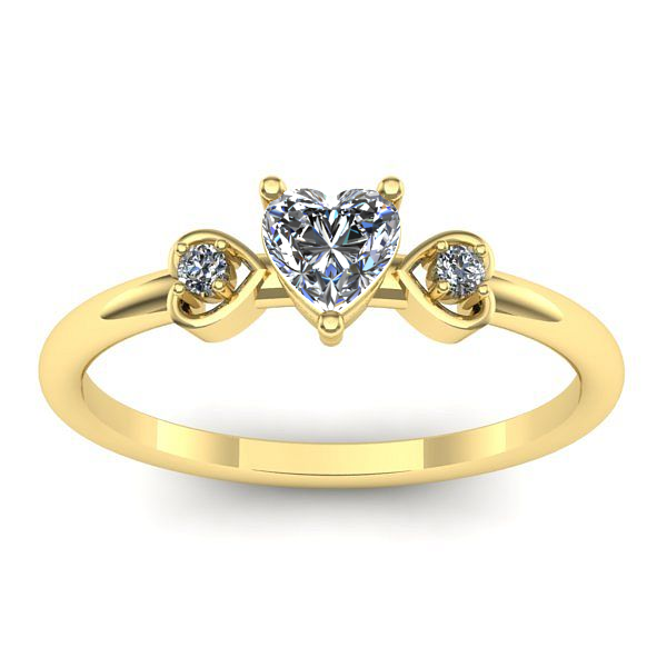 Inel cu safir alb inima