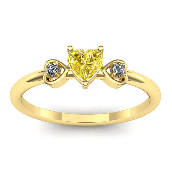 Inel de logodna cu safir galben inima