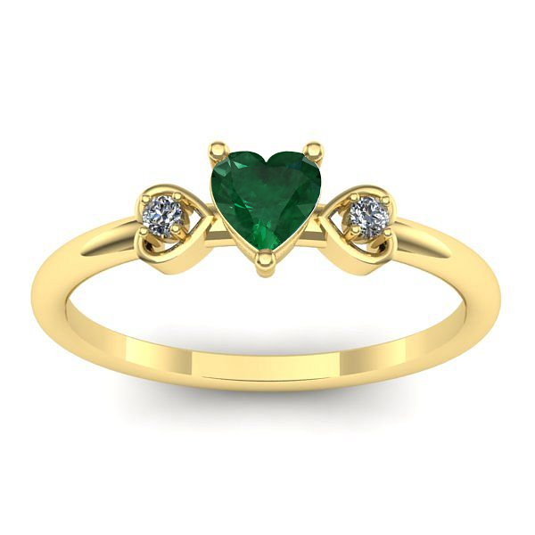 Inel de logodna cu smarald inima