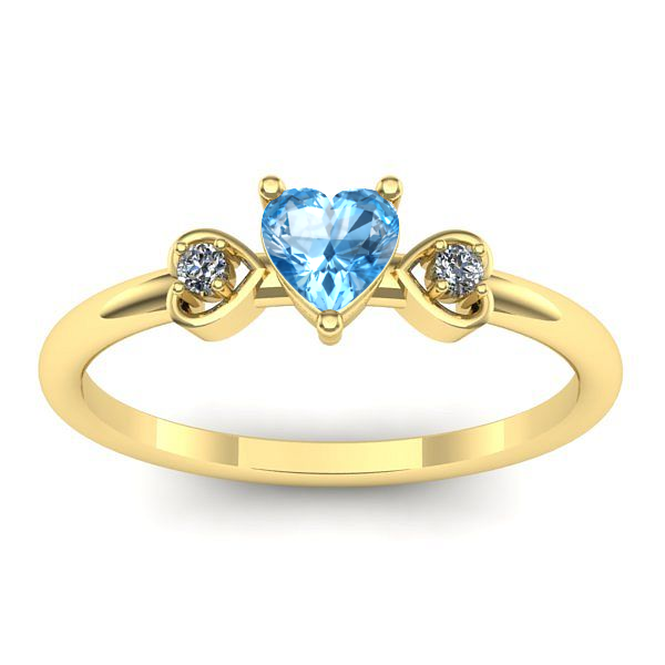 Inel logodna cu topaz blue inima