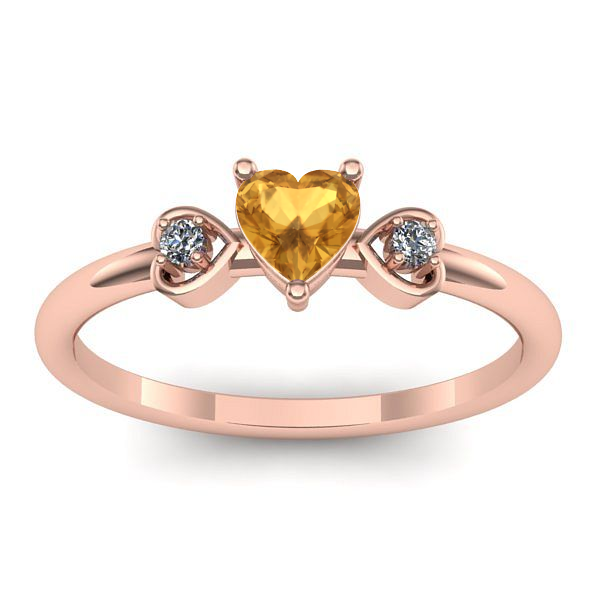 Inel de logodna cu citrin inima