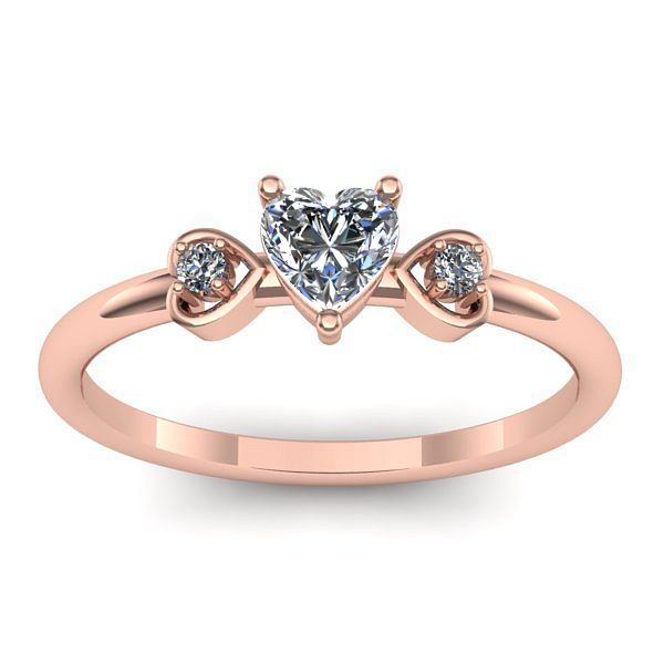 Inel de logodna cu safir alb inima