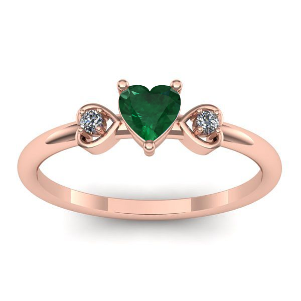 Inel cu smarald inima