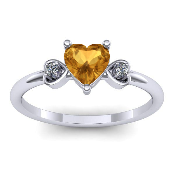 Inel logodna cu citrin inima