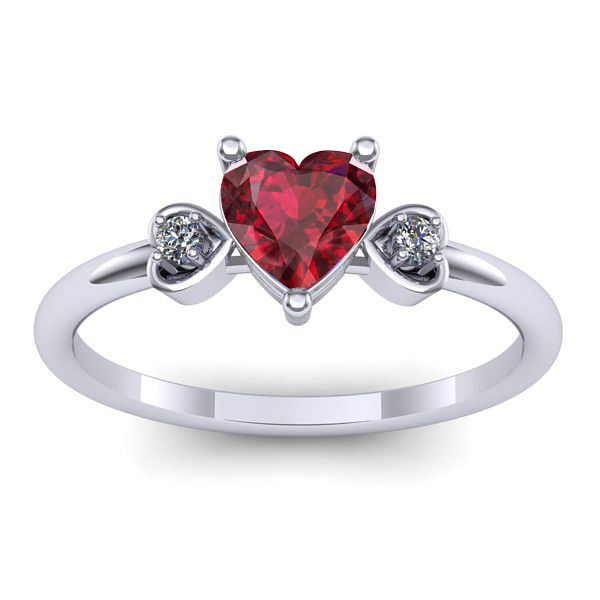 Inel logodna cu rubin inima
