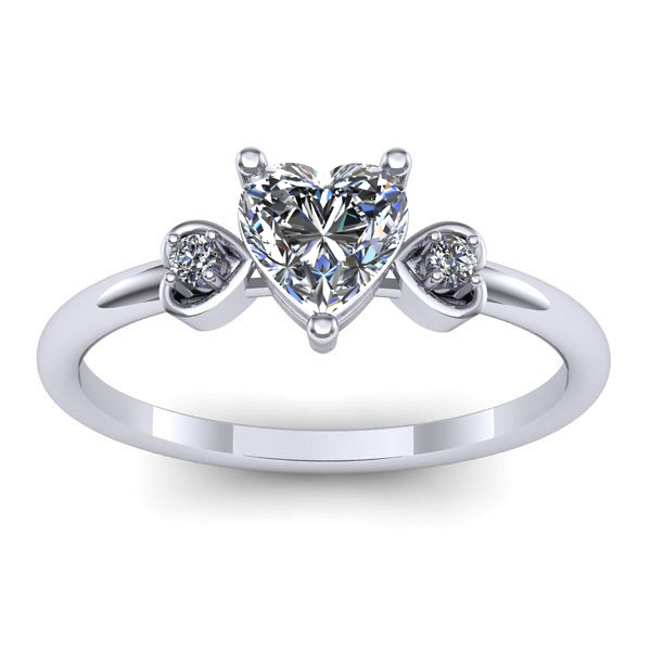 Inel cu diamant de laborator inima