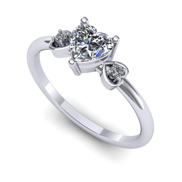 Inel din aur alb cu diamant de laborator