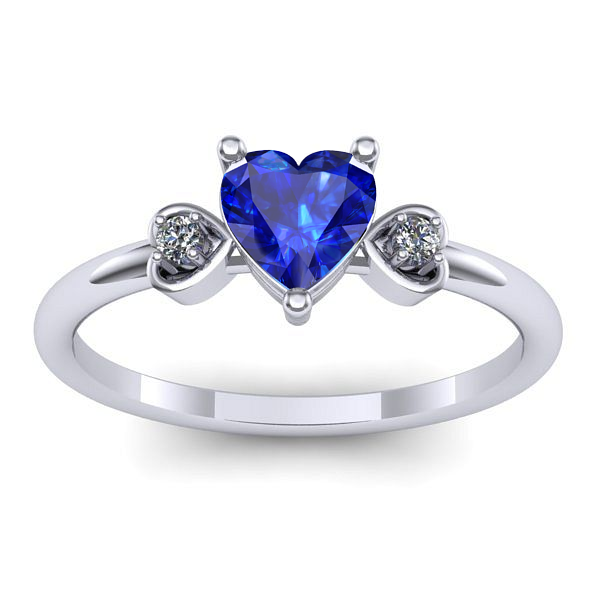 Inel logodna cu safir inima