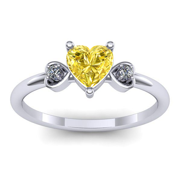 Inel cu safir galben inima