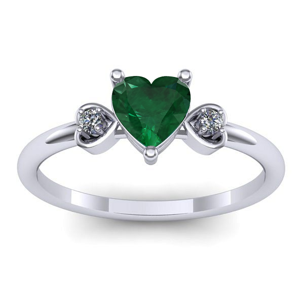 Inel cu smarald inima