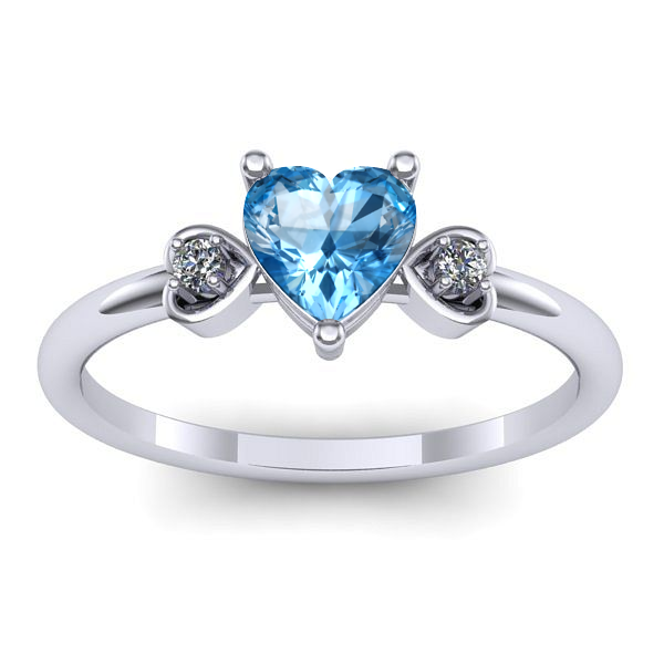 Inel logodna cu topaz blue inima