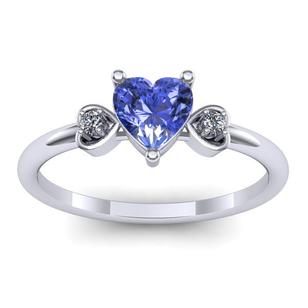 Inel logodna cu tanzanit inima