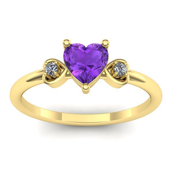 Inel de logodna cu ametist inima