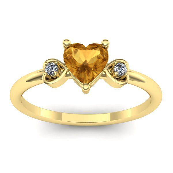 Inel cu citrin inima