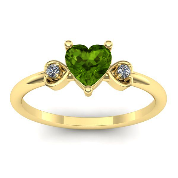 Inel logodna cu peridot inima