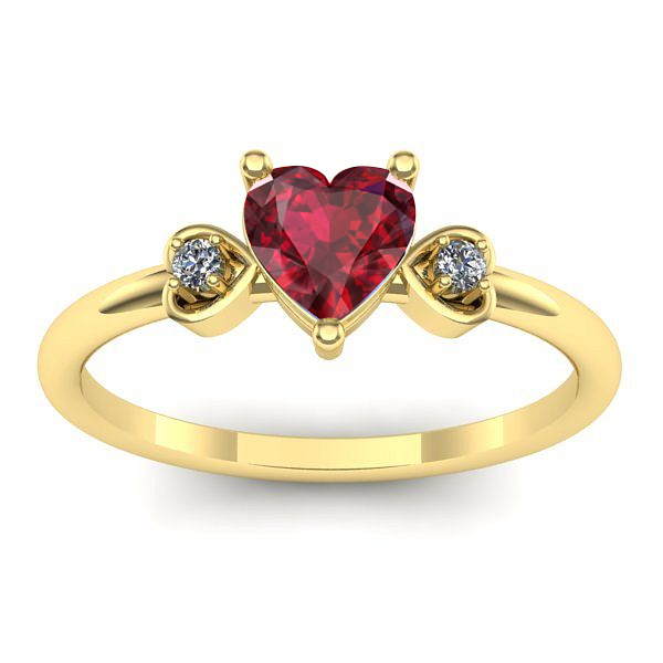 Inel logodna cu rubin inima