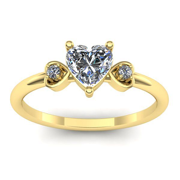 Inel de logodna cu safir alb inima