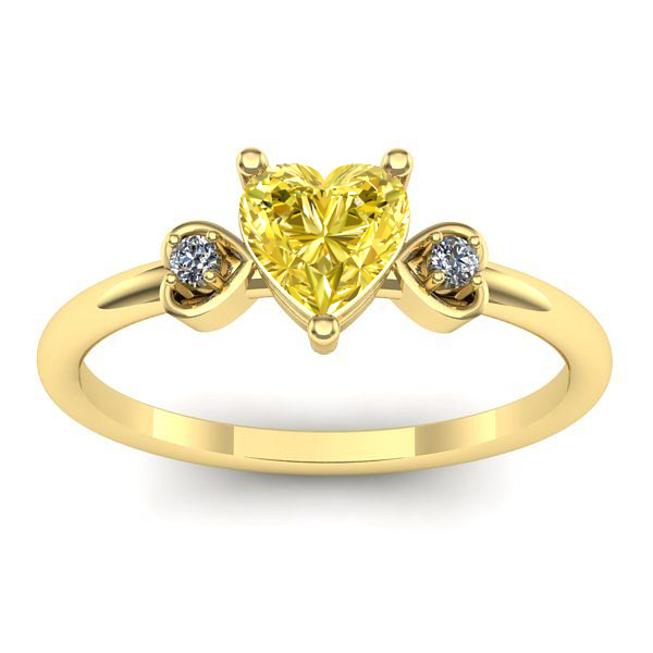 Inel cu safir galben inima