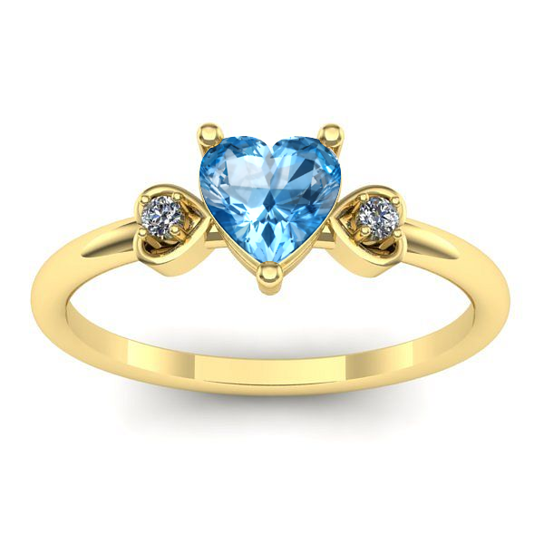 Inel de logodna cu topaz blue inima