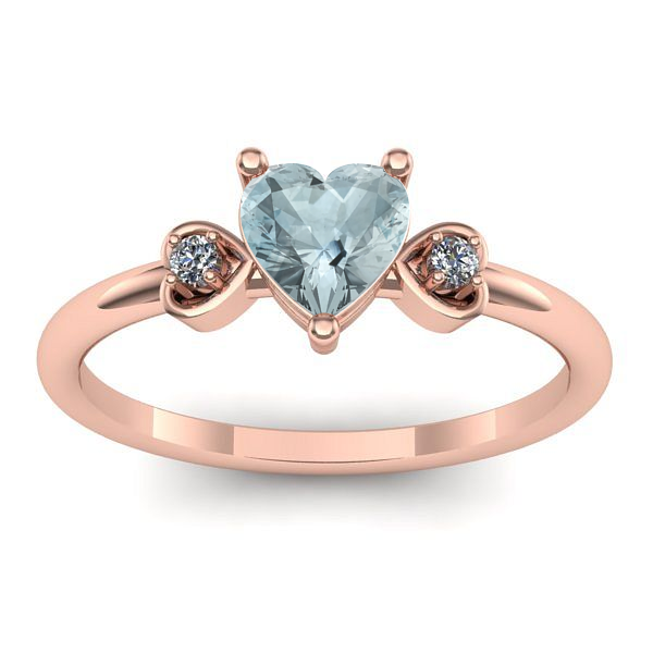 Inel logodna cu aquamarin inima