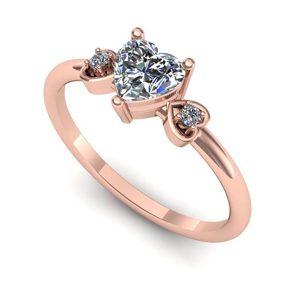 Inel din aur roz cu diamant de laborator