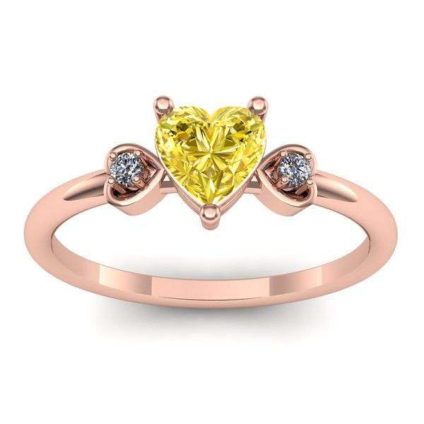 Inel logodna cu safir galben inima