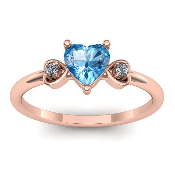 Inel de logodna cu topaz blue inima