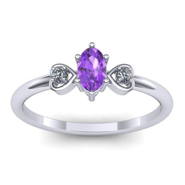 Inel logodna cu ametist oval