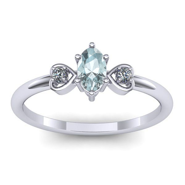 Inel logodna cu aquamarin oval