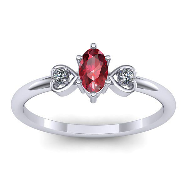 Inel cu rubin oval