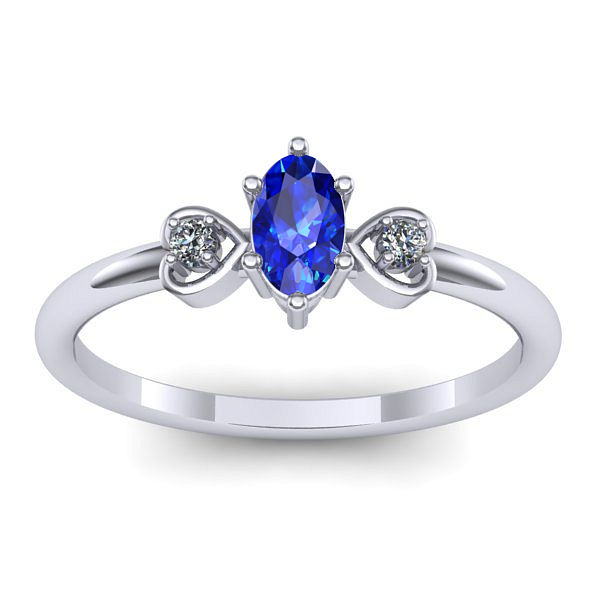 Inel de logodna cu safir oval