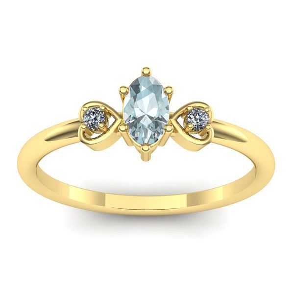 Inel cu aquamarin oval