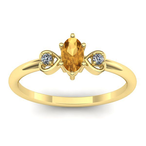 Inel logodna cu citrin oval