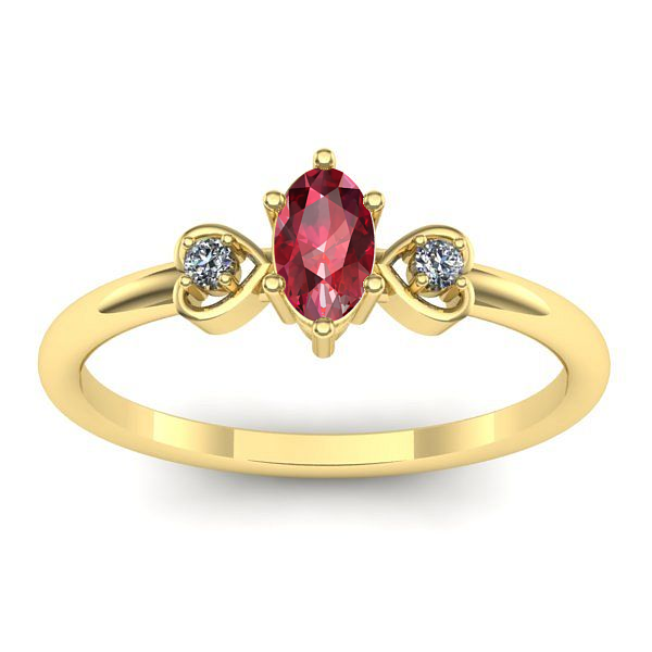 Inel cu rubin oval
