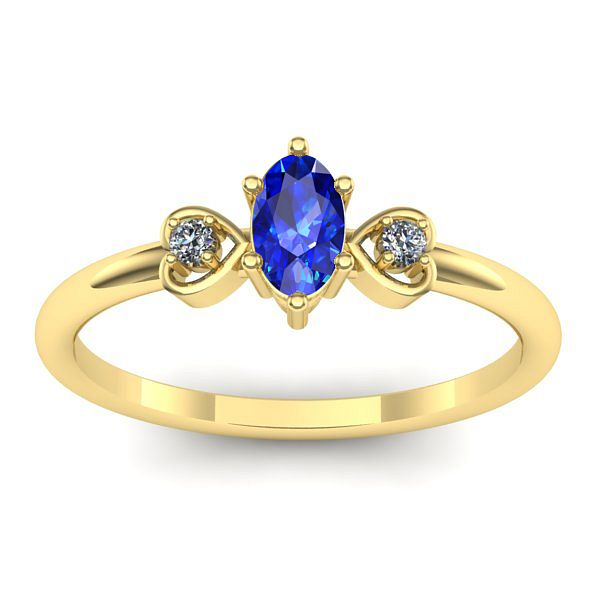 Inel de logodna cu safir oval