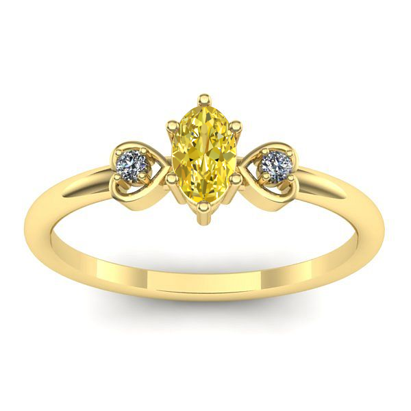 Inel de logodna cu safir galben oval