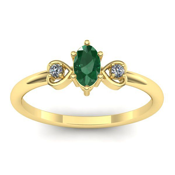 Inel cu smarald oval