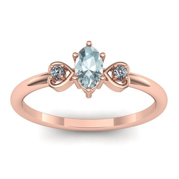Inel de logodna cu aquamarin oval